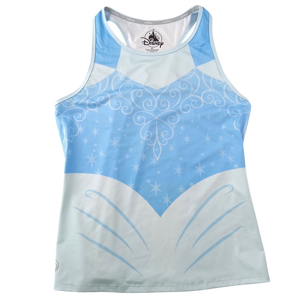 Disney runDisney Cinderella Princess Performance Tank Top Blue‎ XL